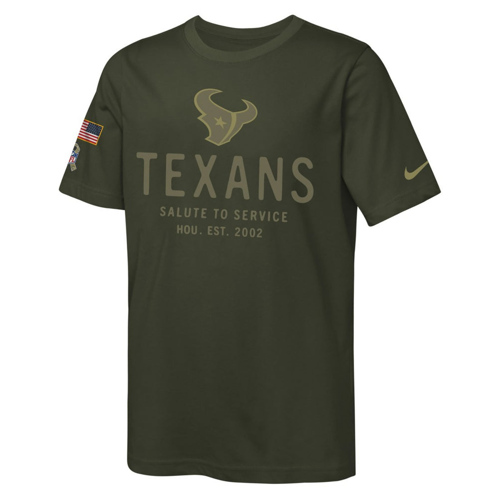Houston Texans Nike Youth 2025 Salute to Service Sideline Dri-FIT T-Shirt