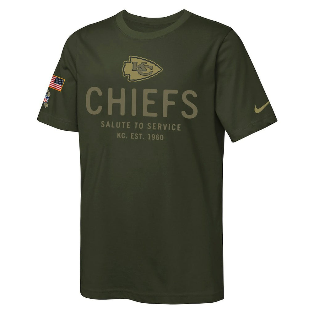 Kansas City Chiefs Nike Youth 2025 Salute to Service Sideline Dri-FIT T-Shirt