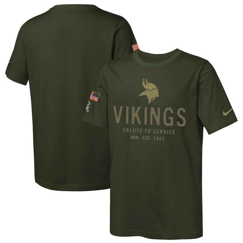 Minnesota Vikings Nike Youth 2025 Salute to Service Sideline Dri-FIT T-Shirt
