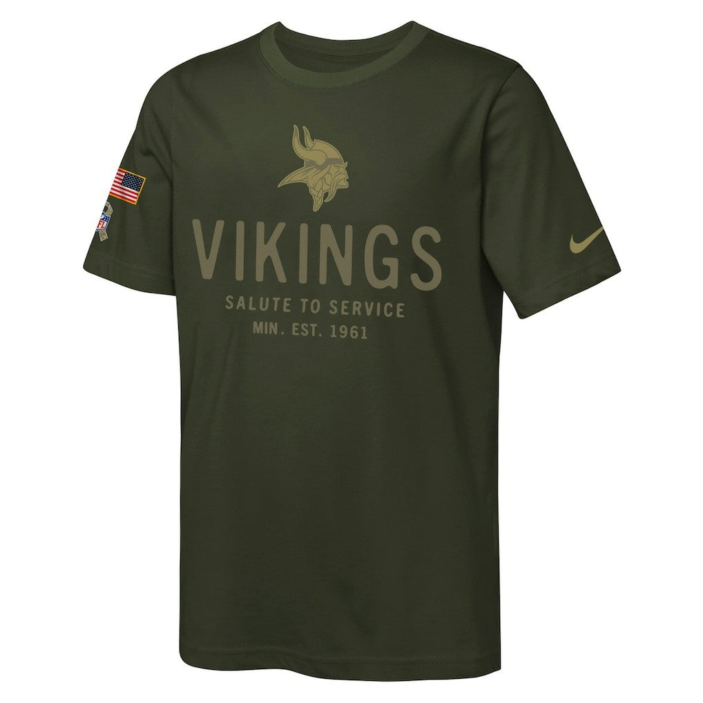 Minnesota Vikings Nike Youth 2025 Salute to Service Sideline Dri-FIT T-Shirt