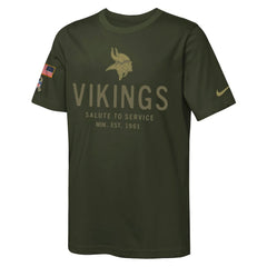 Minnesota Vikings Nike Youth 2025 Salute to Service Sideline Dri-FIT T-Shirt