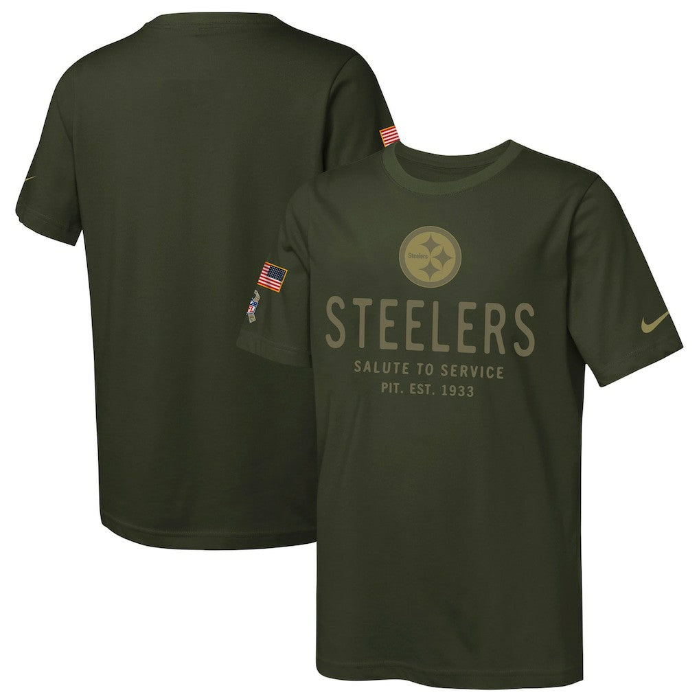 Pittsburgh Steelers Nike Youth 2025 Salute to Service Sideline Dri-FIT T-Shirt