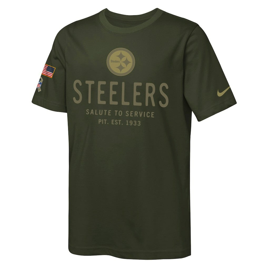 Pittsburgh Steelers Nike Youth 2025 Salute to Service Sideline Dri-FIT T-Shirt