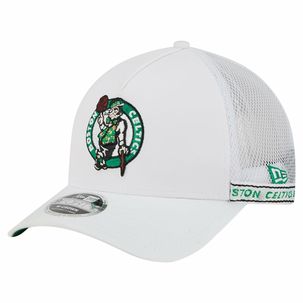 Boston Celtics Featherweight Team Tape 9FORTY M-Crown A-Frame Adjustable Hat New