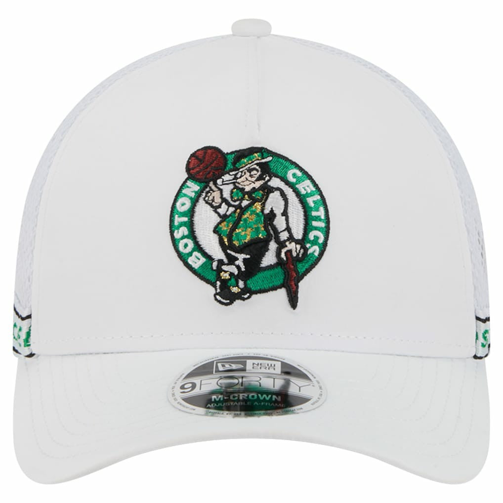 Boston Celtics Featherweight Team Tape 9FORTY M-Crown A-Frame Adjustable Hat New