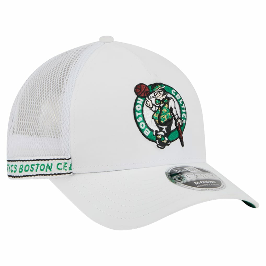 Boston Celtics Featherweight Team Tape 9FORTY M-Crown A-Frame Adjustable Hat New