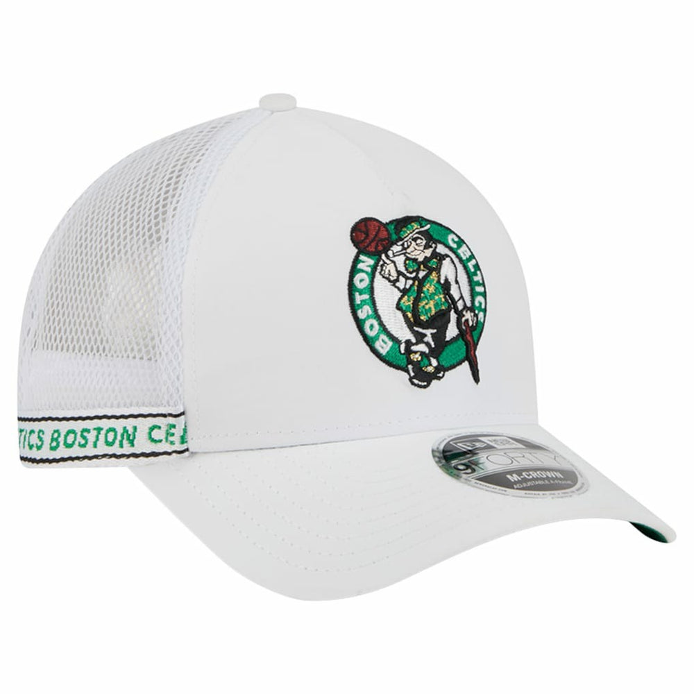 Boston Celtics Featherweight Team Tape 9FORTY M-Crown A-Frame Adjustable Hat New
