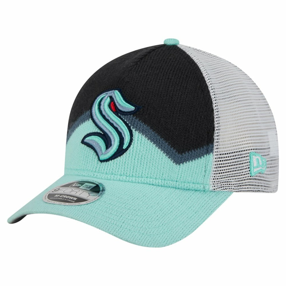 Seattle Kraken New Era Hockey Sock 9FORTY A-Frame M-Crown Adjustable Trucker Hat For Sale