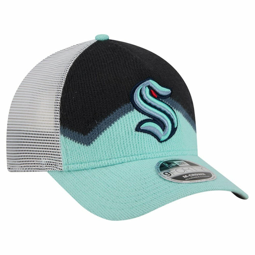 Seattle Kraken New Era Hockey Sock 9FORTY A-Frame M-Crown Adjustable Trucker Hat For Sale