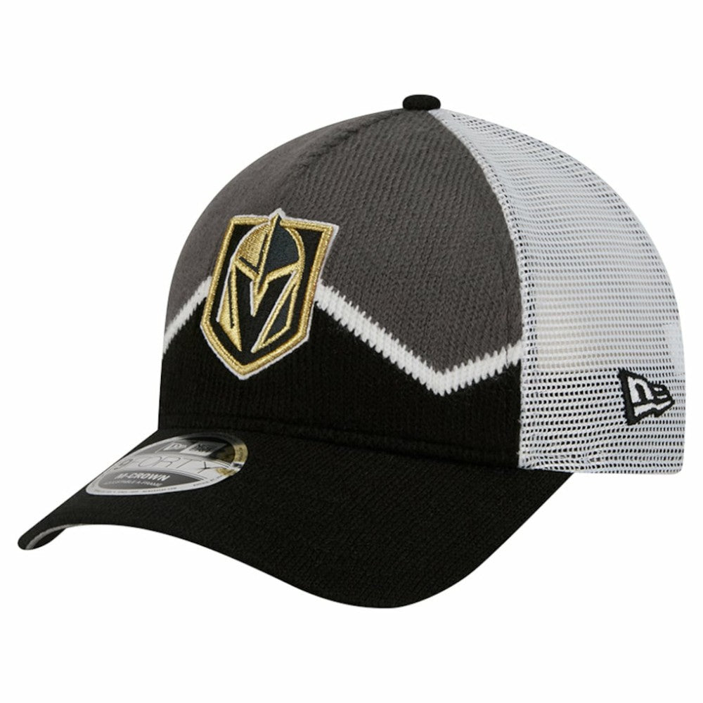 Vegas Golden Knights New Era Hockey Sock 9FORTY A-Frame M-Crown Adjustable Trucker Hat Discount