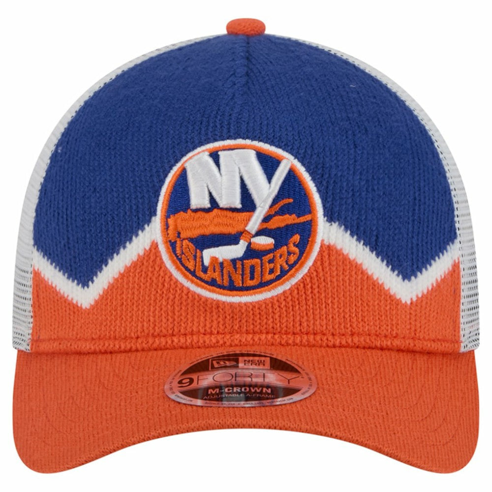 New York Islanders New Era Hockey Sock 9FORTY A-Frame M-Crown Adjustable Trucker Hat Outlet