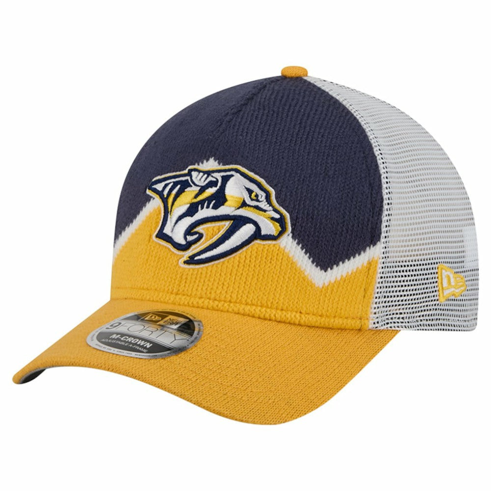 Nashville Predators New Era Hockey Sock 9FORTY A-Frame M-Crown Adjustable Trucker Hat For Sale