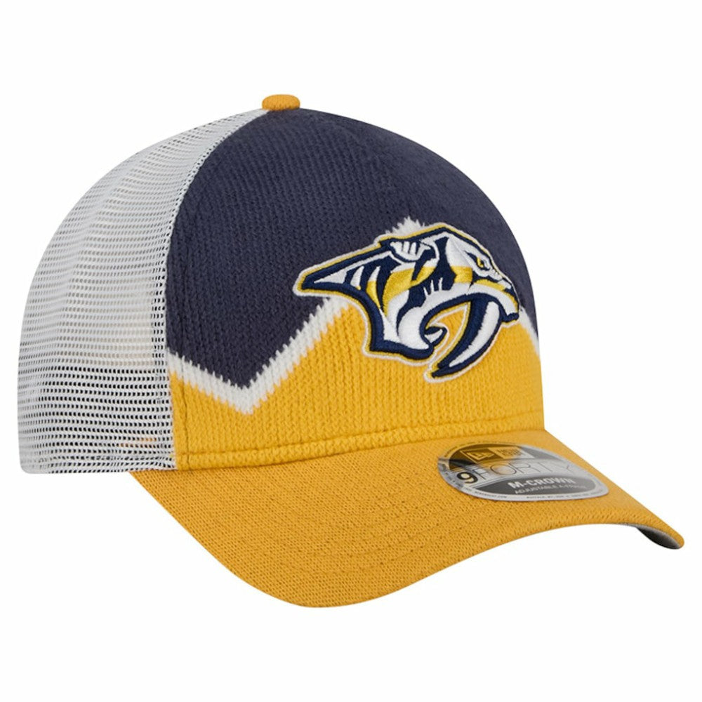 Nashville Predators New Era Hockey Sock 9FORTY A-Frame M-Crown Adjustable Trucker Hat For Sale