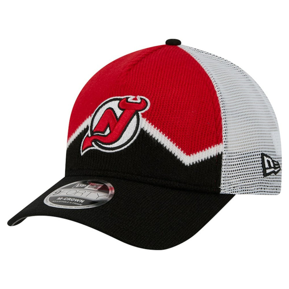 New Jersey Devils New Era Hockey Sock 9FORTY A-Frame M-Crown Adjustable Trucker Hat Online