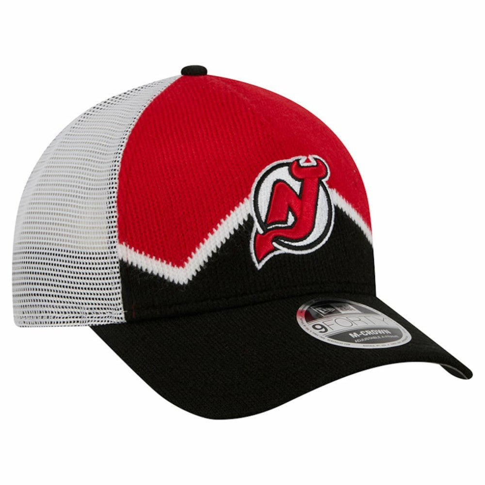 New Jersey Devils New Era Hockey Sock 9FORTY A-Frame M-Crown Adjustable Trucker Hat Online