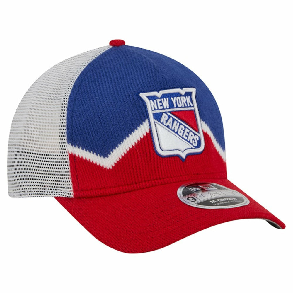 New York Rangers New Era Hockey Sock 9FORTY A-Frame M-Crown Adjustable Trucker Hat For Sale