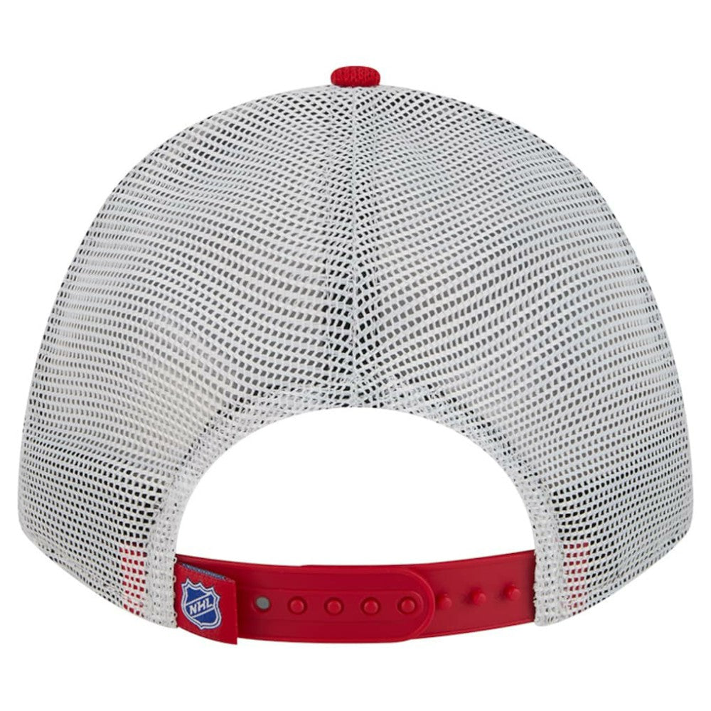 New York Rangers New Era Hockey Sock 9FORTY A-Frame M-Crown Adjustable Trucker Hat For Sale