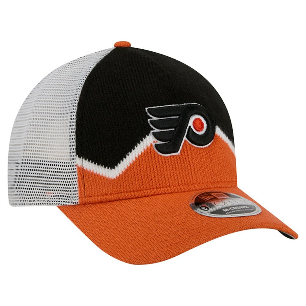 Philadelphia Flyers New Era Hockey Sock 9FORTY A-Frame M-Crown Adjustable Trucker Hat On Sale