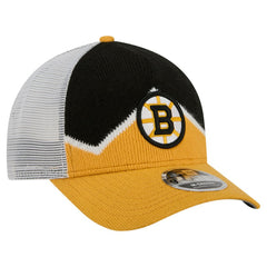 Boston Bruins New Era Hockey Sock 9FORTY A-Frame M-Crown Adjustable Trucker Hat Outlet