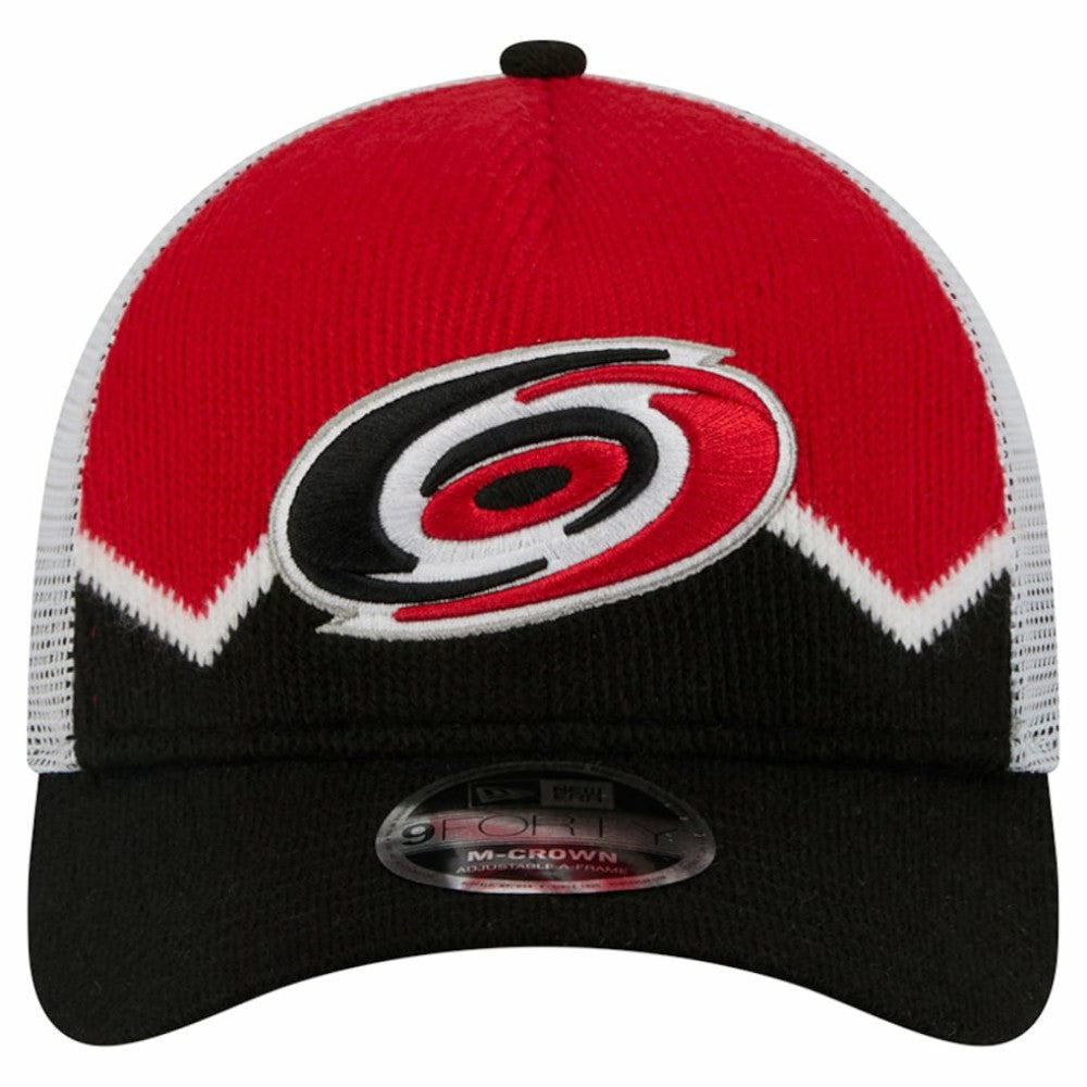 Carolina Hurricanes New Era Hockey Sock 9FORTY A-Frame M-Crown Adjustable Trucker Hat For Sale