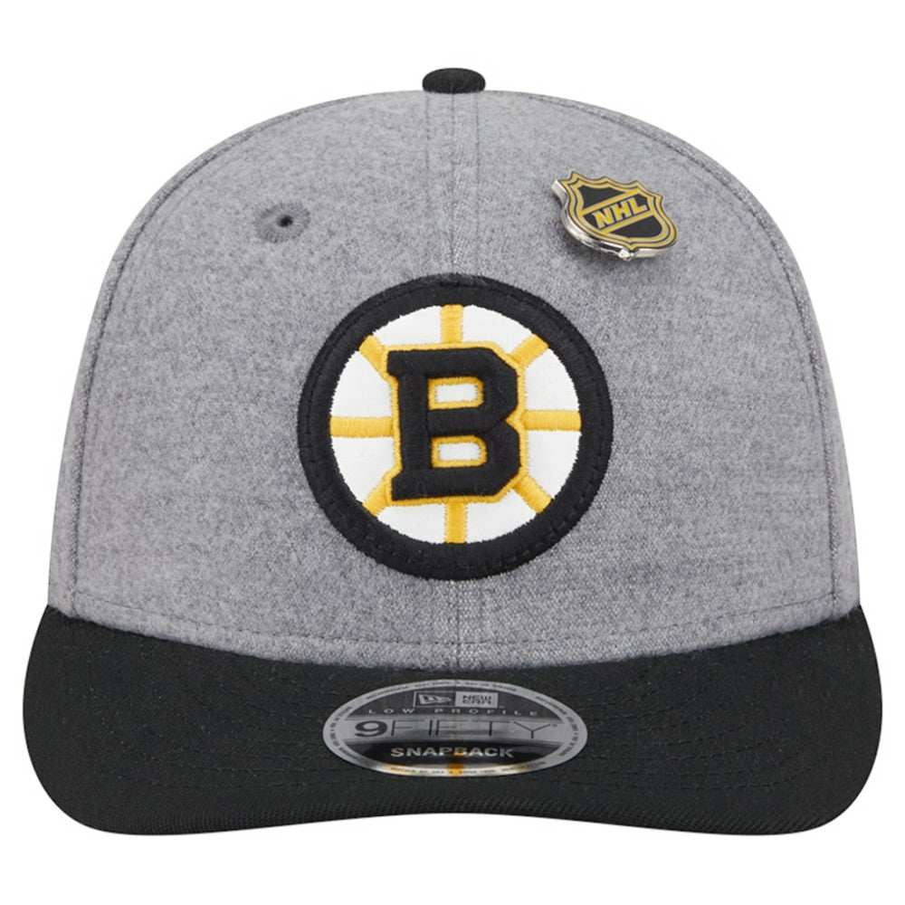 Boston Bruins New Era Wool Pin Low Profile 9FIFTY Snapback Hat Discount