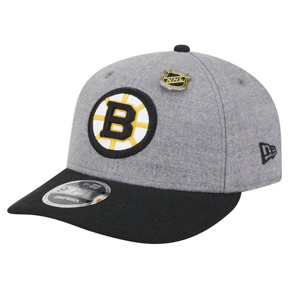 Boston Bruins New Era Wool Pin Low Profile 9FIFTY Snapback Hat Discount