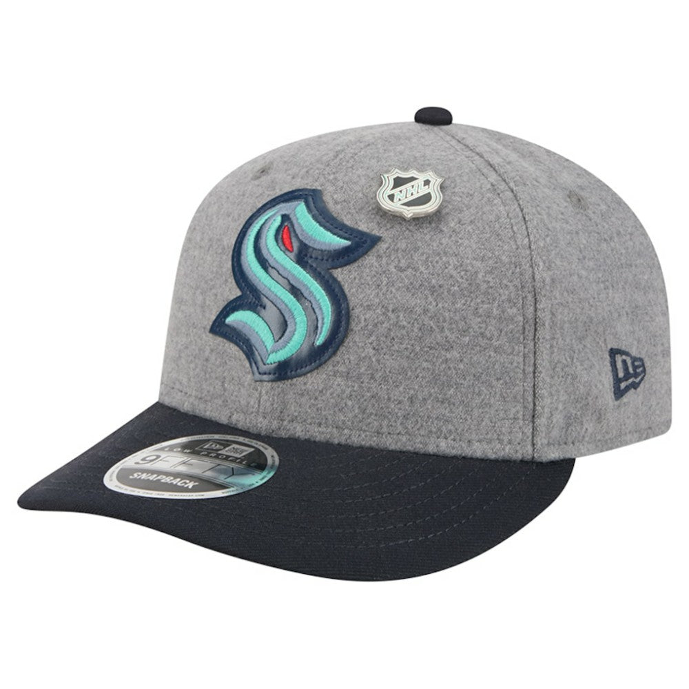 Seattle Kraken New Era Wool Pin Low Profile 9FIFTY Snapback Hat On Sale