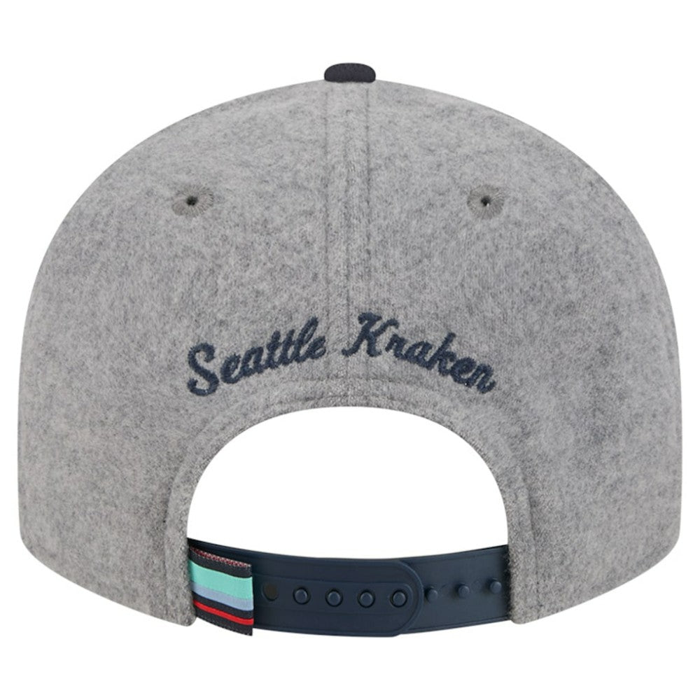 Seattle Kraken New Era Wool Pin Low Profile 9FIFTY Snapback Hat On Sale