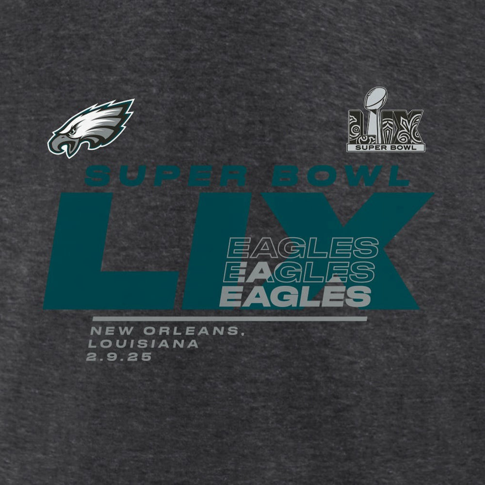 Philadelphia Eagles Fanatics Women's Super Bowl LIX Quick Pass Long Sleeve V-Neck T-Shirt