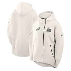 Philadelphia Eagles Nike Women's Super Bowl LIX Opening Night Tech Fleece Full-Zip Hoodie