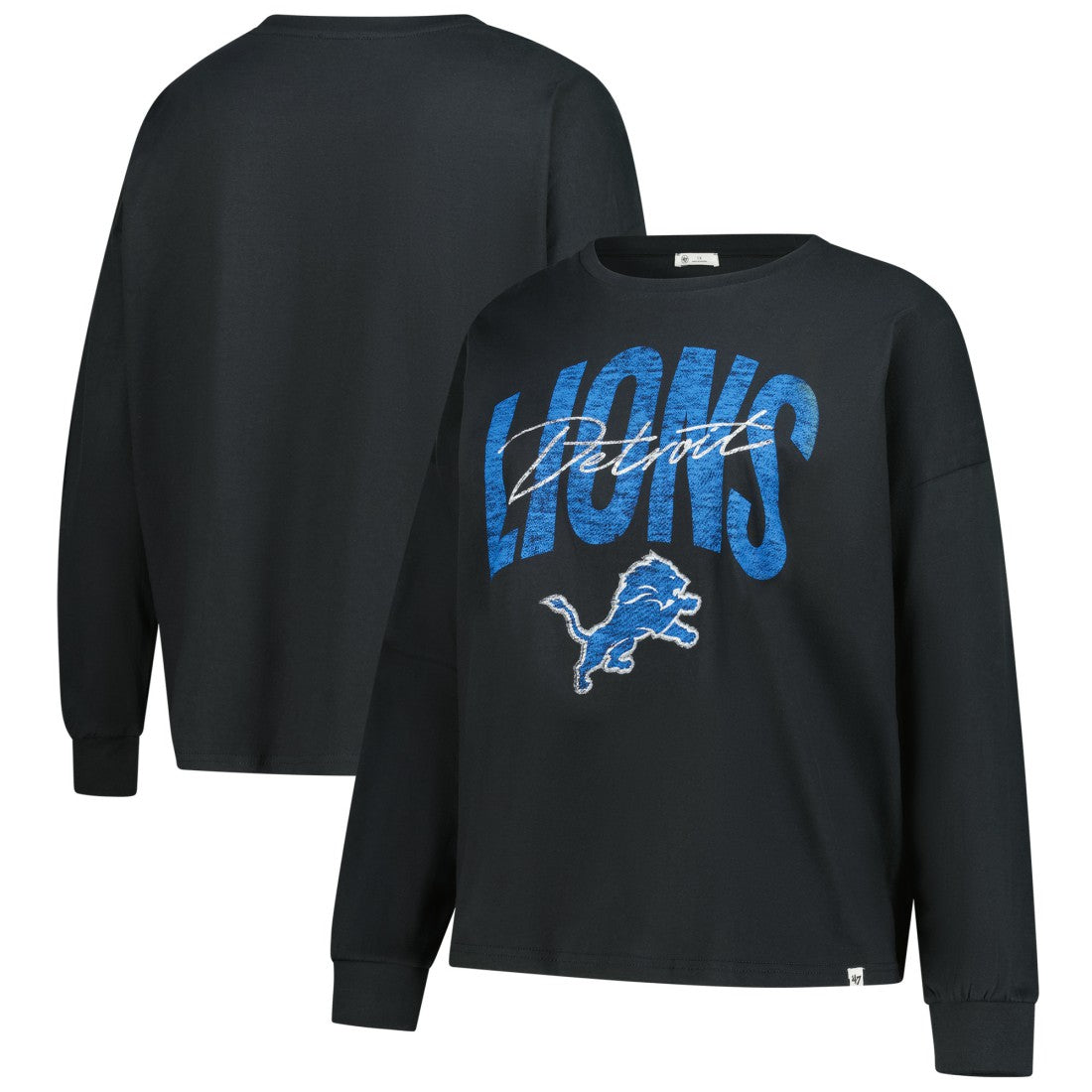 Detroit Lions 47 brand '47 Women's Plus Size Muse Sydney Long Sleeve T-Shirt