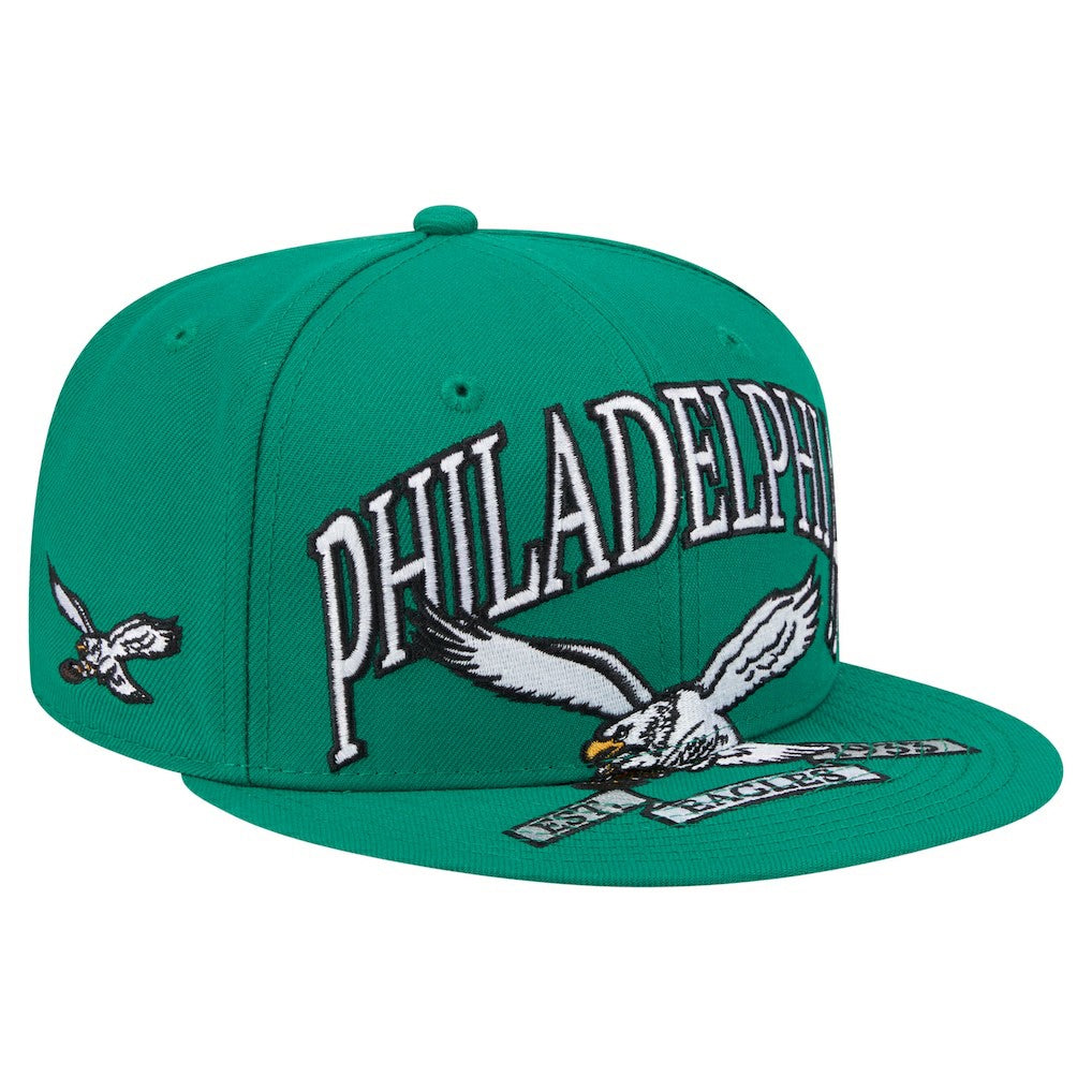 Philadelphia Eagles New Era Throwback Oversized 59FIFTY Fitted Hat