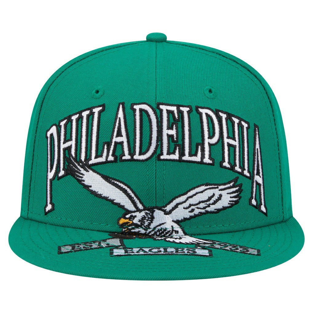 Philadelphia Eagles New Era Throwback Oversized 59FIFTY Fitted Hat