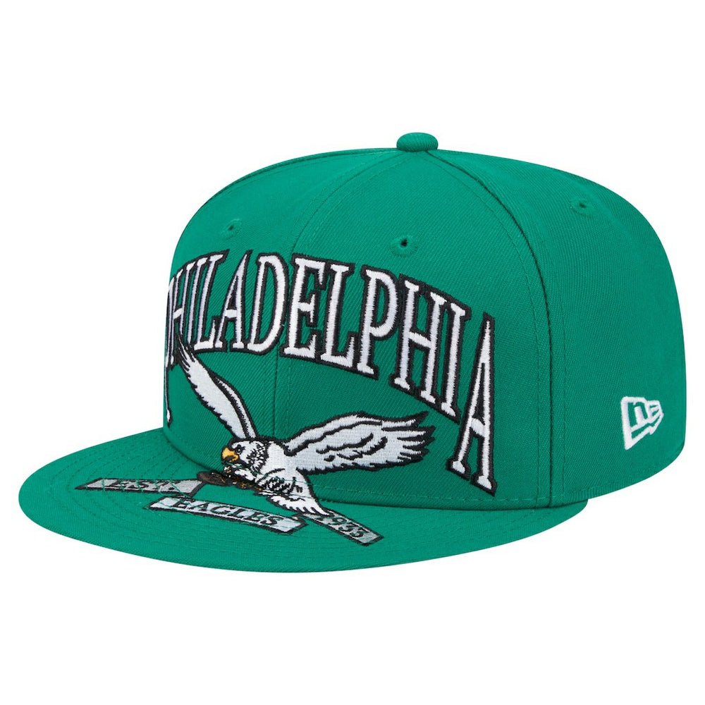 Philadelphia Eagles New Era Throwback Oversized 59FIFTY Fitted Hat
