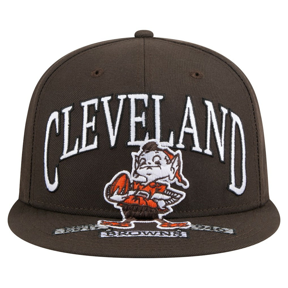 Cleveland Browns New Era Throwback Oversized 59FIFTY Fitted Hat