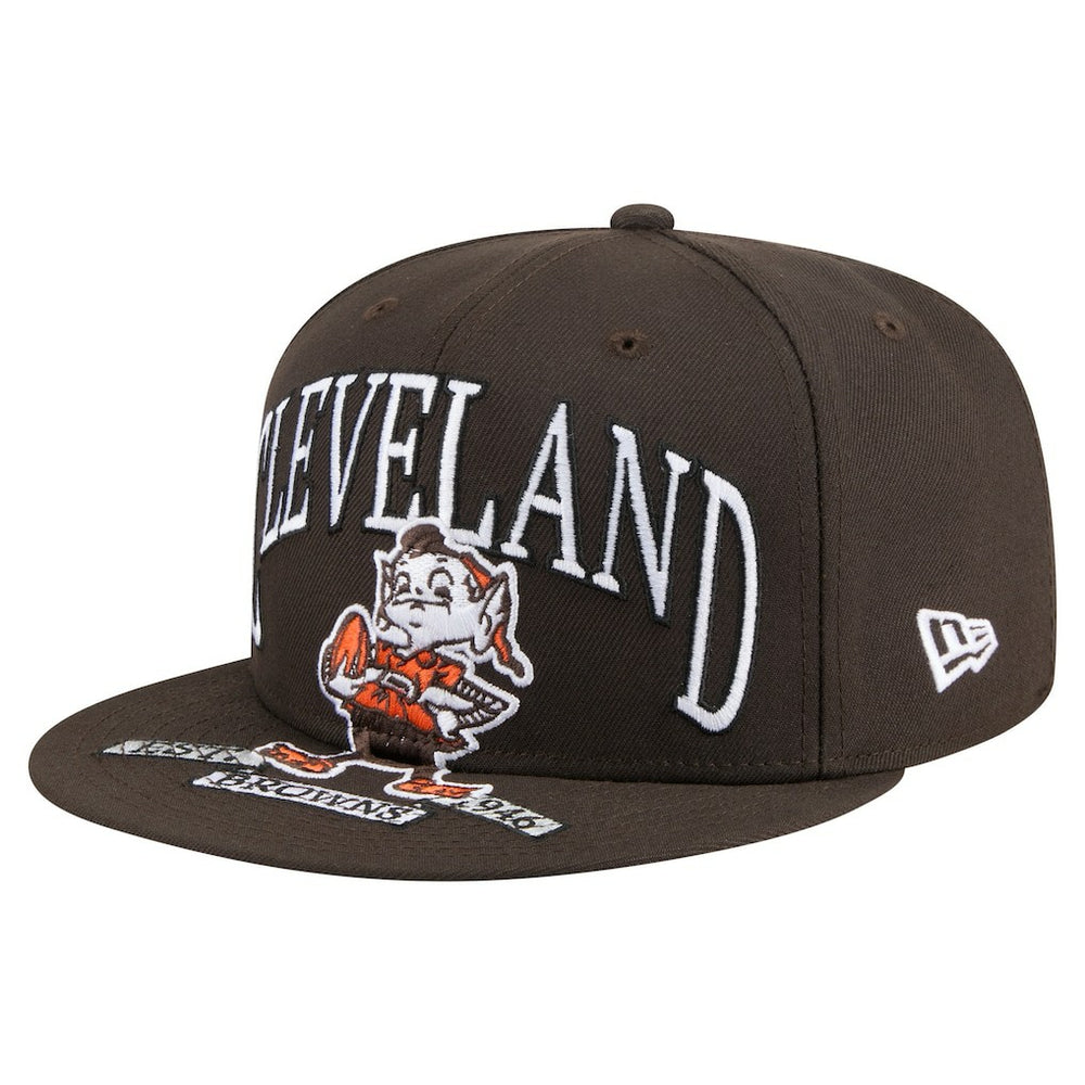 Cleveland Browns New Era Throwback Oversized 59FIFTY Fitted Hat