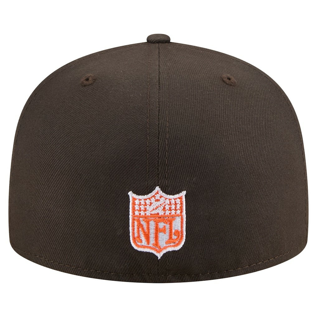 Cleveland Browns New Era Throwback Oversized 59FIFTY Fitted Hat