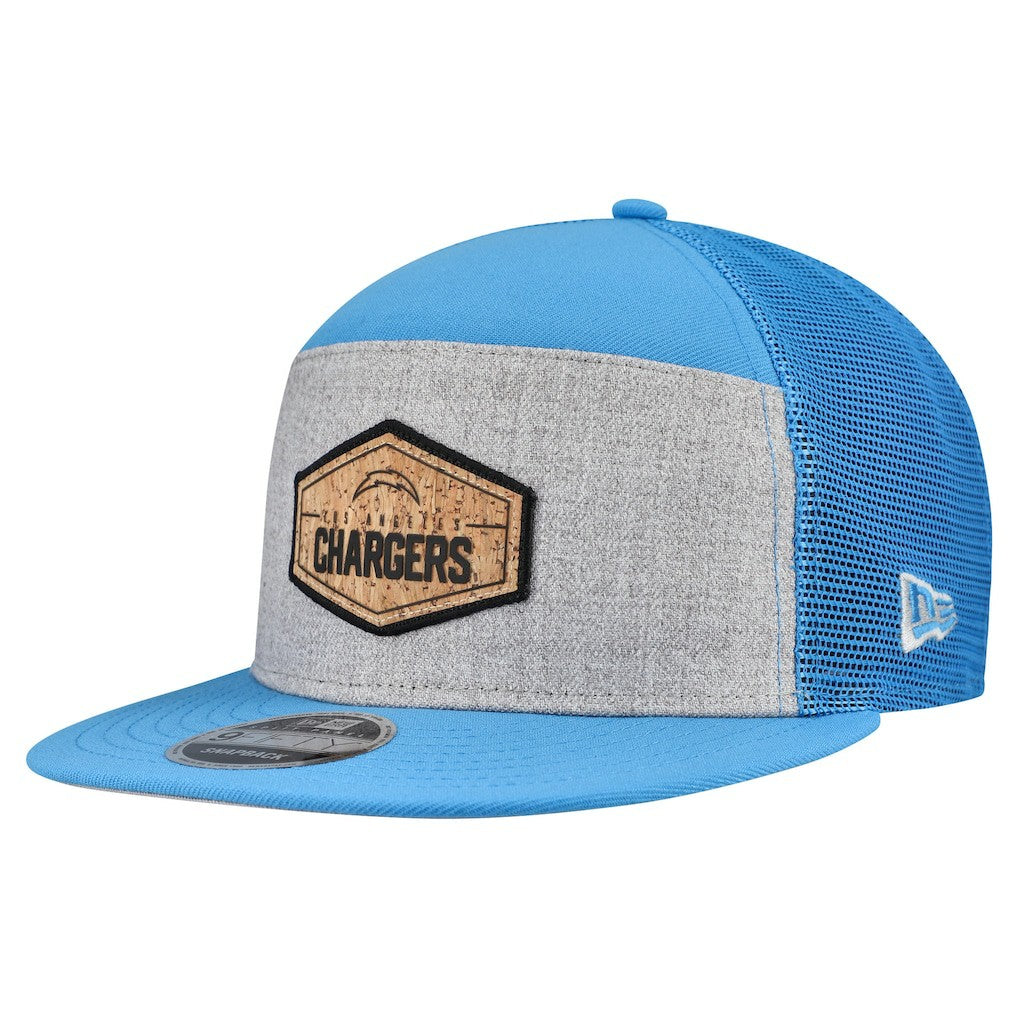 Los Angeles Chargers New Era Cork Split Panel 9FIFTY Trucker Snapback Hat