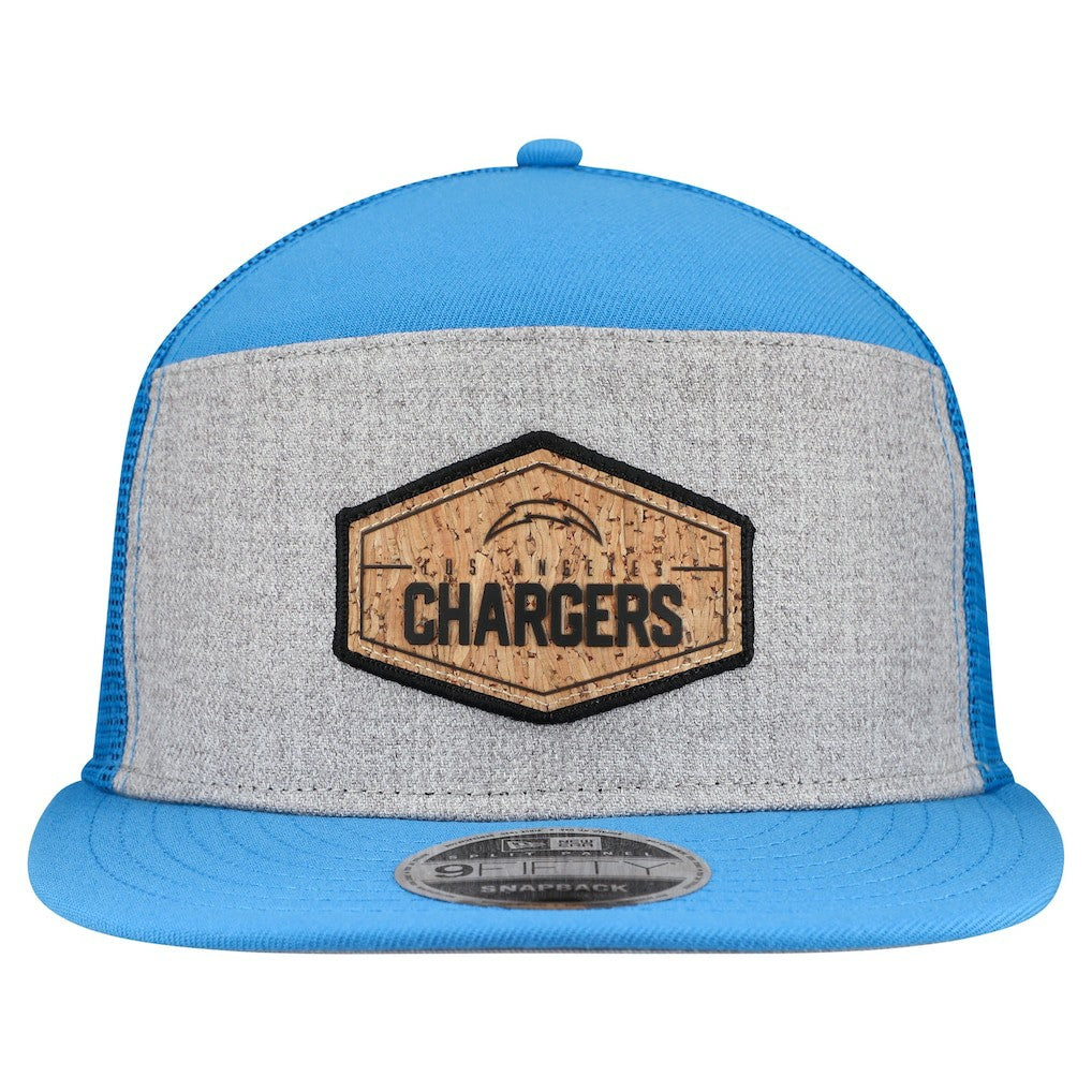 Los Angeles Chargers New Era Cork Split Panel 9FIFTY Trucker Snapback Hat