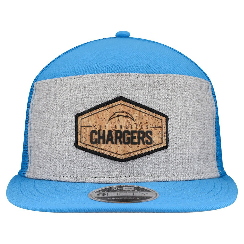 Los Angeles Chargers New Era Cork Split Panel 9FIFTY Trucker Snapback Hat