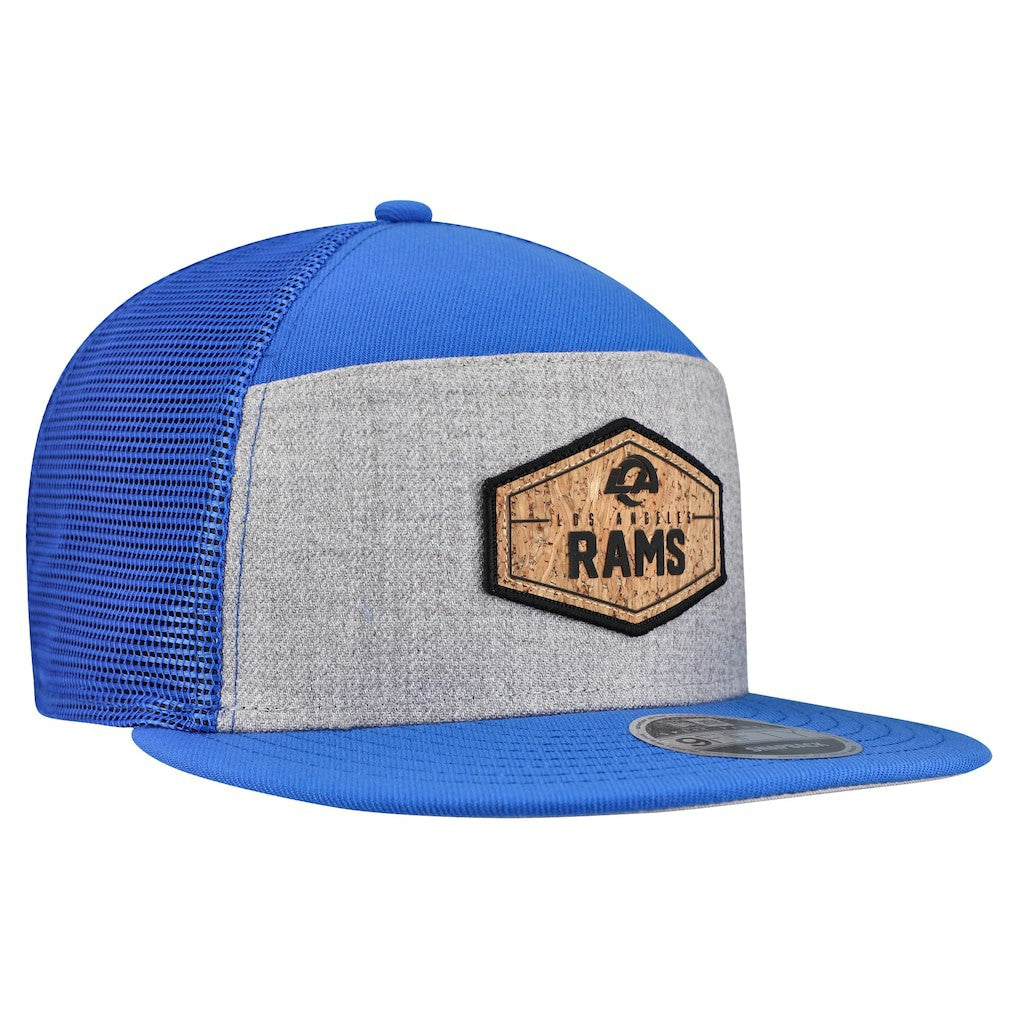 Los Angeles Rams New Era Cork Split Panel 9FIFTY Trucker Snapback Hat