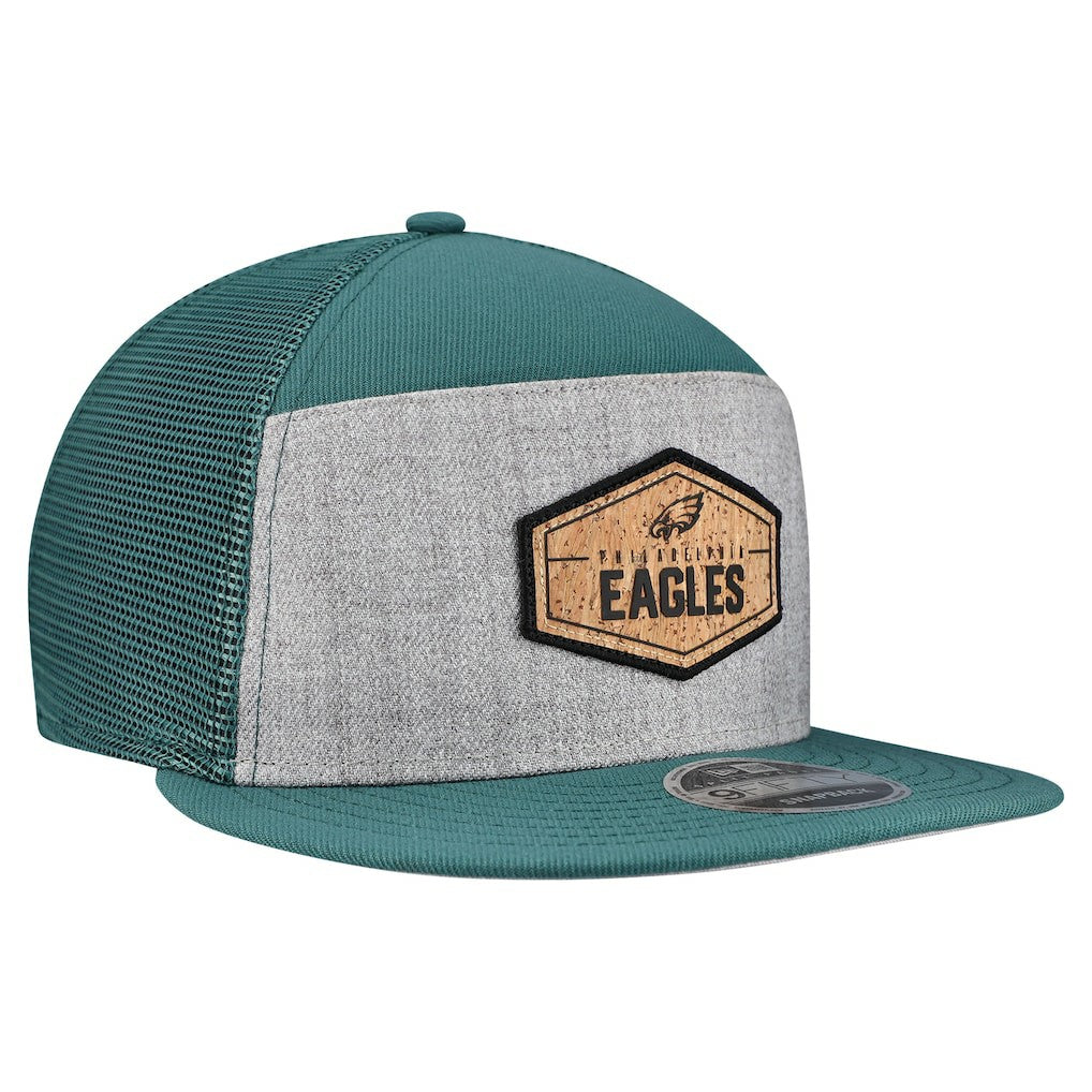 Philadelphia Eagles New Era Cork Split Panel 9FIFTY Trucker Snapback Hat