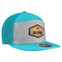 Miami Dolphins New Era Cork Split Panel 9FIFTY Trucker Snapback Hat