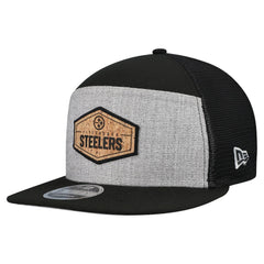 Pittsburgh Steelers New Era Cork Split Panel 9FIFTY Trucker Snapback Hat