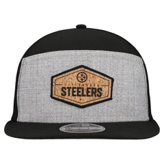 Pittsburgh Steelers New Era Cork Split Panel 9FIFTY Trucker Snapback Hat