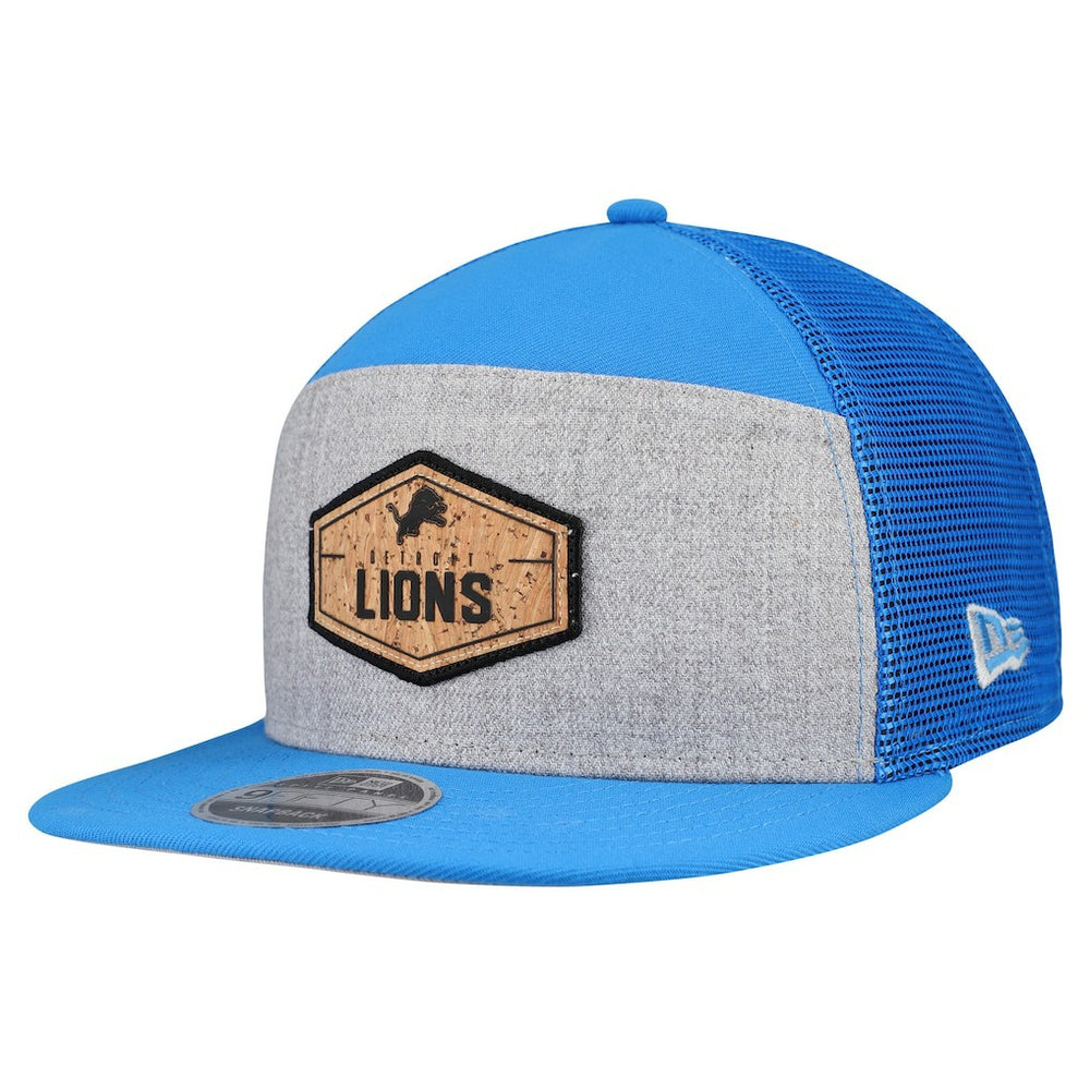 Detroit Lions New Era Cork Split Panel 9FIFTY Trucker Snapback Hat