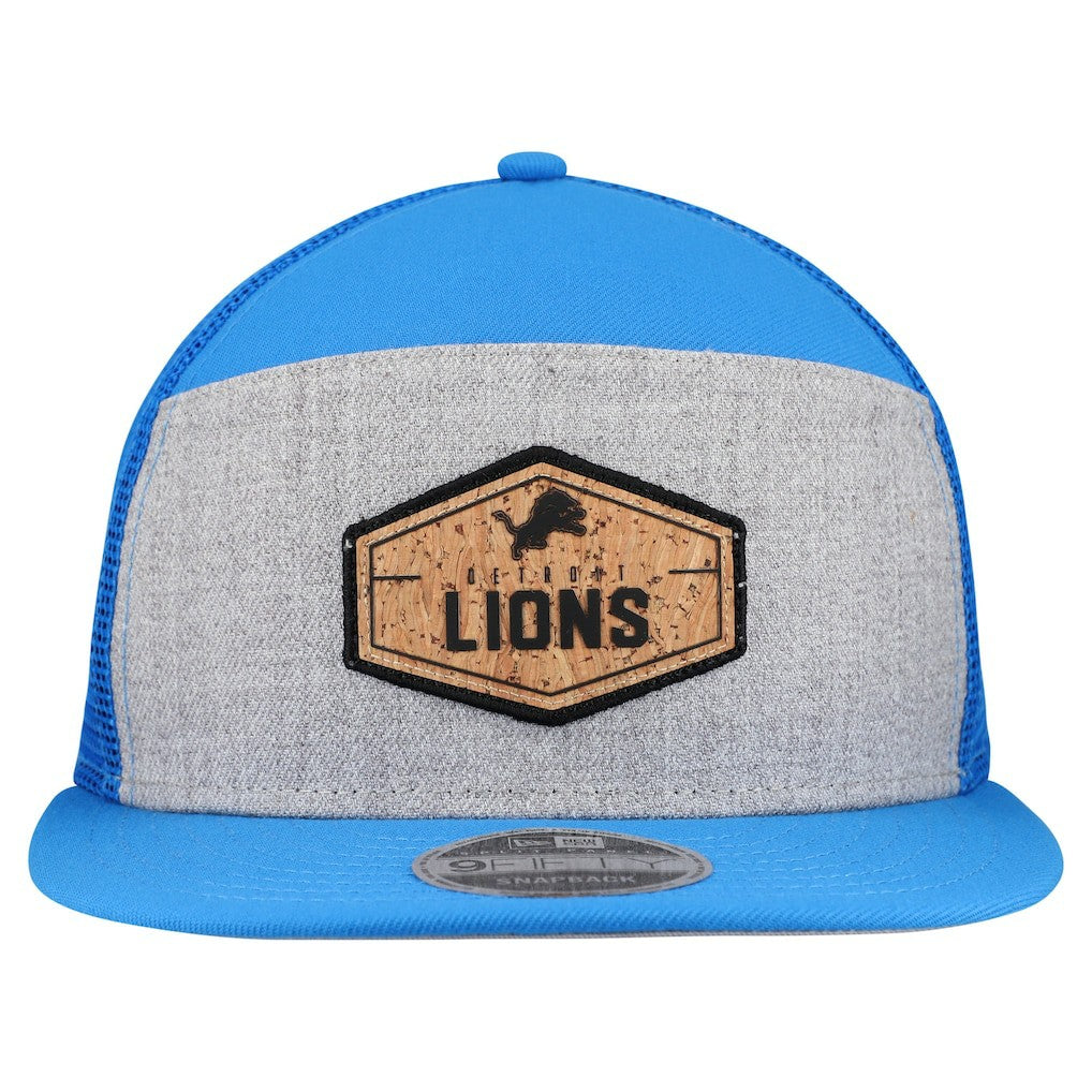 Detroit Lions New Era Cork Split Panel 9FIFTY Trucker Snapback Hat