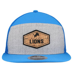 Detroit Lions New Era Cork Split Panel 9FIFTY Trucker Snapback Hat