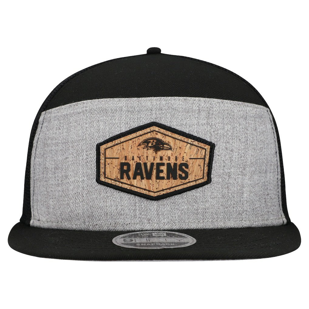 Baltimore Ravens New Era Cork Split Panel 9FIFTY Trucker Snapback Hat