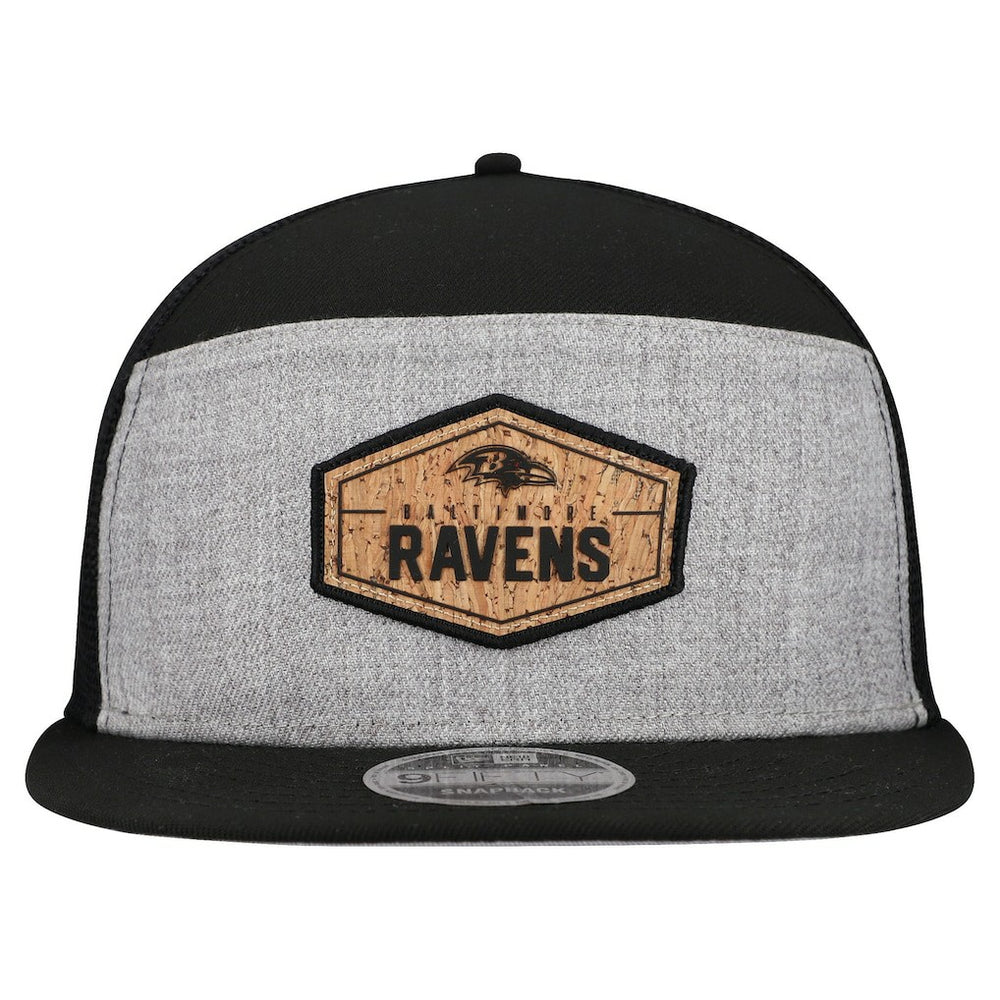 Baltimore Ravens New Era Cork Split Panel 9FIFTY Trucker Snapback Hat